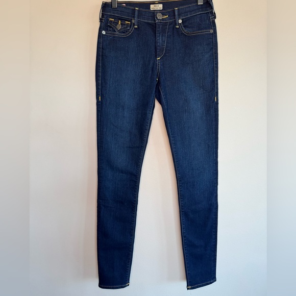 Vintage True Religion Jeans Halle Mid Rise Super Skinny Size 26 Made in USA 🇺🇸 - Picture 7 of 10